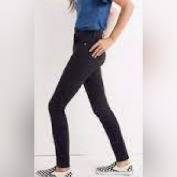 Madewell Denim - Madewell High-Rise Skinny Jeans Black Wash Comfort Stretch Women’s 28 EUC 4